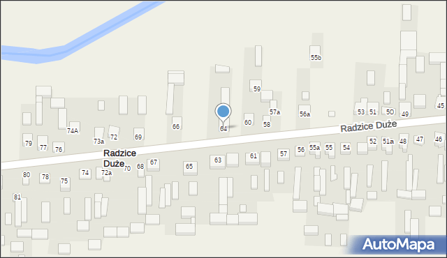 Radzice Duże, Radzice Duże, 64, mapa Radzice Duże