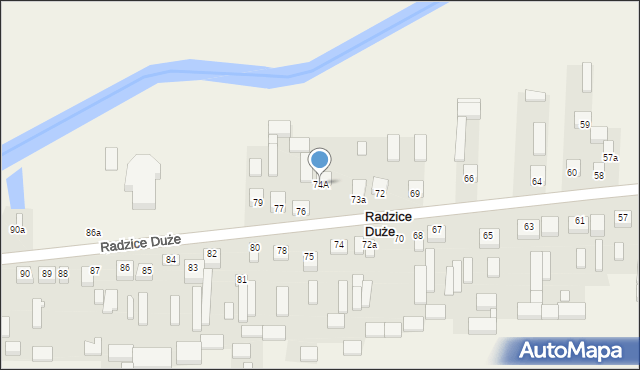 Radzice Duże, Radzice Duże, 74A, mapa Radzice Duże