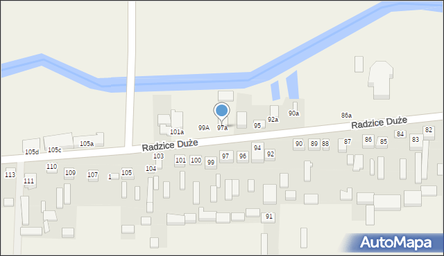 Radzice Duże, Radzice Duże, 97a, mapa Radzice Duże