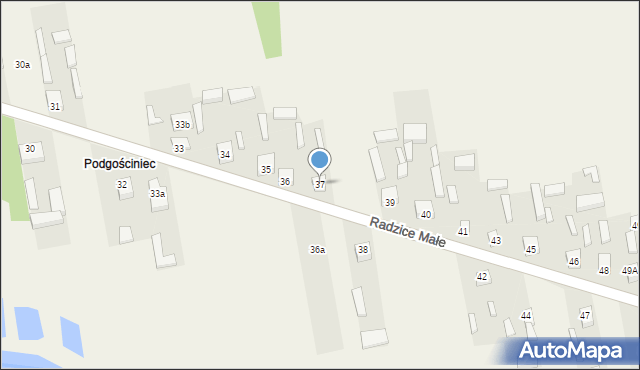 Radzice Małe, Radzice Małe, 37, mapa Radzice Małe