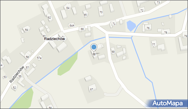 Radziechów, Radziechów, 68, mapa Radziechów