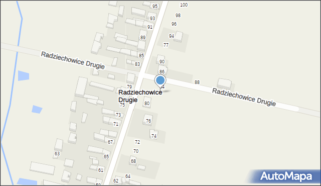 Radziechowice Drugie, Radziechowice Drugie, 87, mapa Radziechowice Drugie