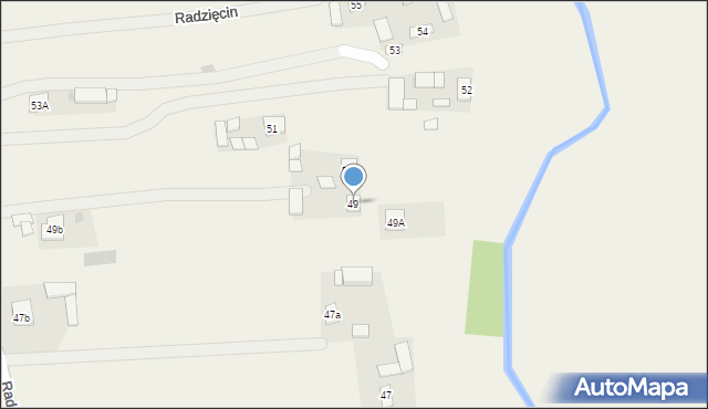 Radzięcin, Radzięcin, 49, mapa Radzięcin