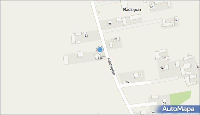 Radzięcin, Radzięcin, 63a, mapa Radzięcin