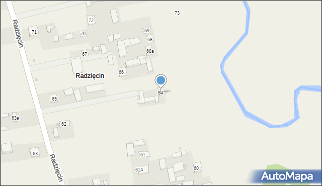 Radzięcin, Radzięcin, 64, mapa Radzięcin