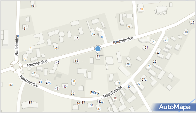 Radziemice, Radziemice, 33, mapa Radziemice
