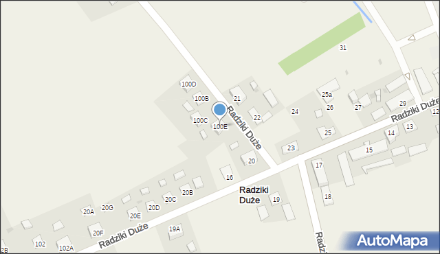 Radziki Duże, Radziki Duże, 100E, mapa Radziki Duże