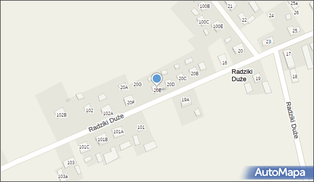 Radziki Duże, Radziki Duże, 20E, mapa Radziki Duże