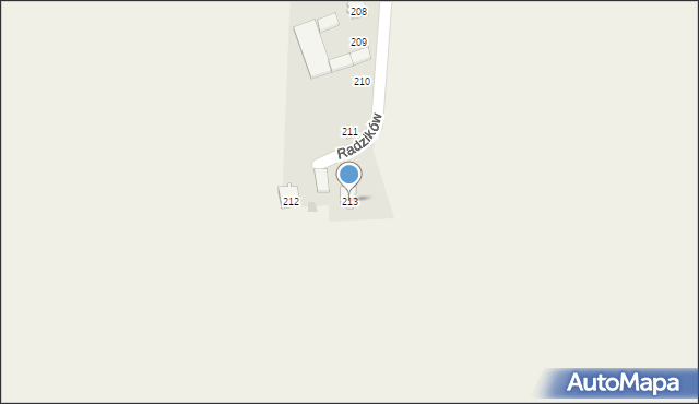 Radzików, Radzików, 213, mapa Radzików