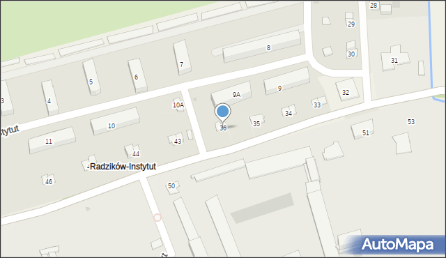 Radzików, Radzików, 36, mapa Radzików