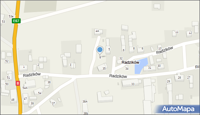 Radzików, Radzików, 4, mapa Radzików