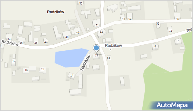 Radzików, Radzików, 13, mapa Radzików