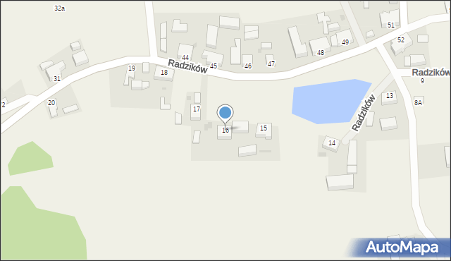 Radzików, Radzików, 16, mapa Radzików