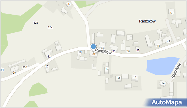 Radzików, Radzików, 18, mapa Radzików