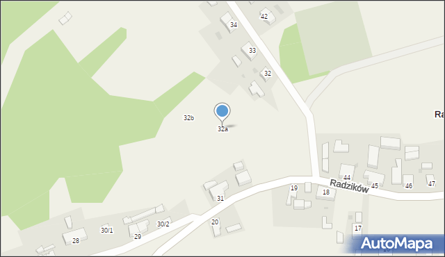 Radzików, Radzików, 32a, mapa Radzików