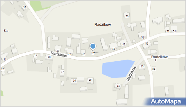 Radzików, Radzików, 47, mapa Radzików