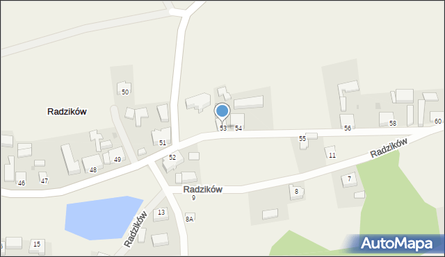 Radzików, Radzików, 53, mapa Radzików