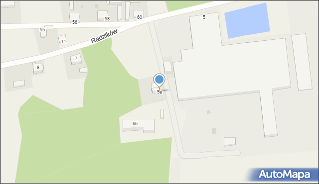 Radzików, Radzików, 5a, mapa Radzików