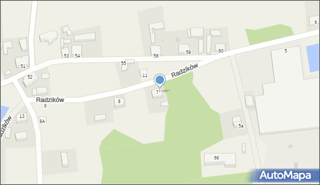 Radzików, Radzików, 7a, mapa Radzików