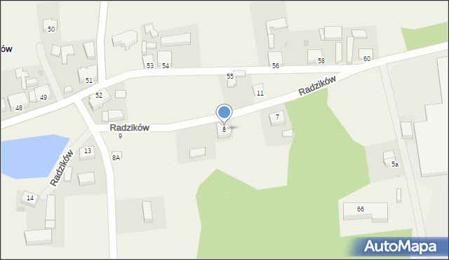 Radzików, Radzików, 8, mapa Radzików