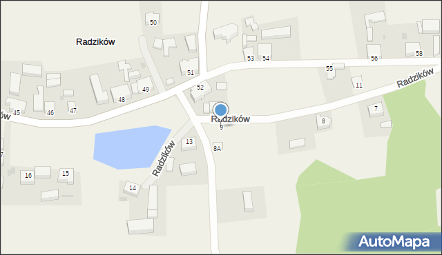 Radzików, Radzików, 9, mapa Radzików