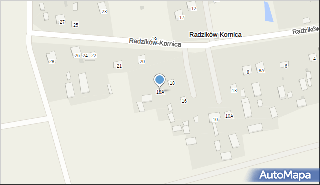 Radzików-Kornica, Radzików-Kornica, 18A, mapa Radzików-Kornica