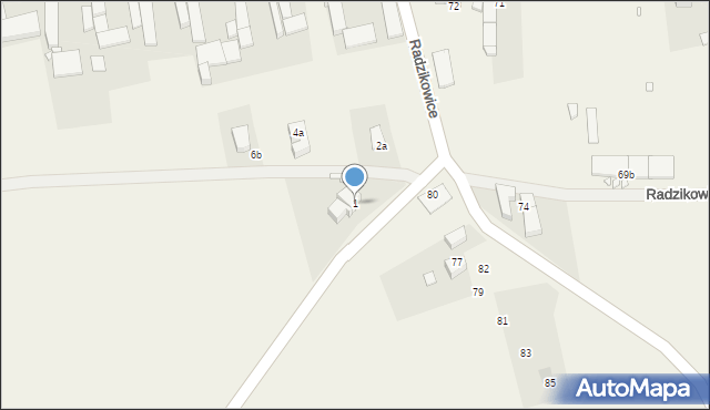Radzikowice, Radzikowice, 1, mapa Radzikowice