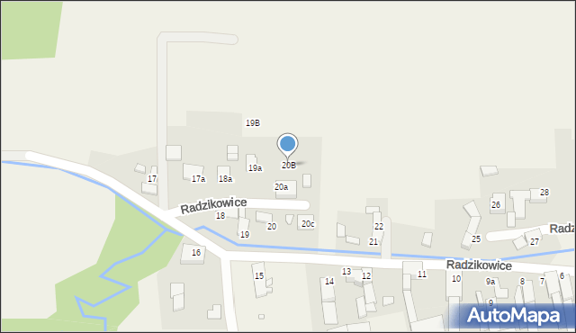 Radzikowice, Radzikowice, 20B, mapa Radzikowice