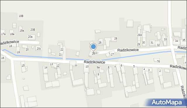 Radzikowice, Radzikowice, 25, mapa Radzikowice