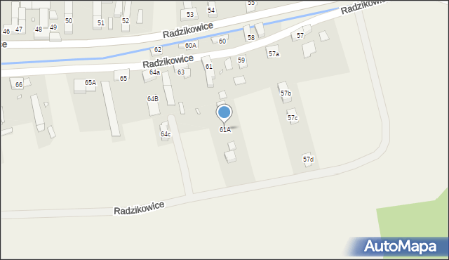 Radzikowice, Radzikowice, 61A, mapa Radzikowice