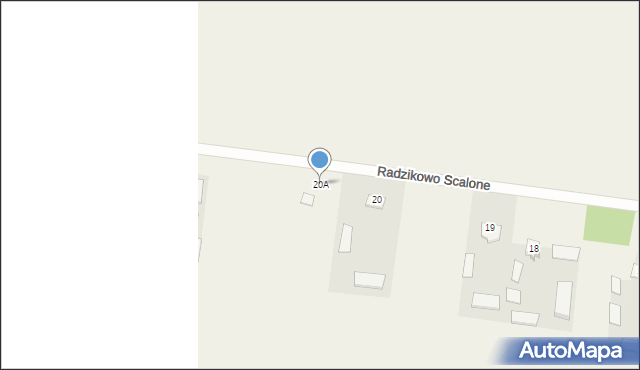 Radzikowo Scalone, Radzikowo Scalone, 20A, mapa Radzikowo Scalone