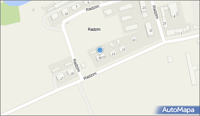 Radzim, Radzim, 14, mapa Radzim
