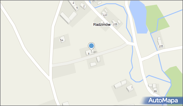 Radzimów, Radzimów Górny, 6A, mapa Radzimów