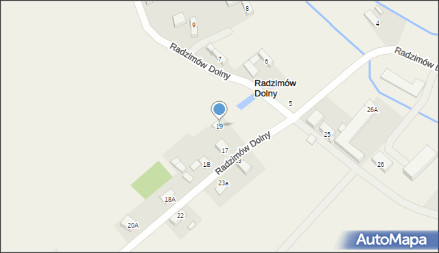 Radzimów Dolny, Radzimów Dolny, 19, mapa Radzimów Dolny