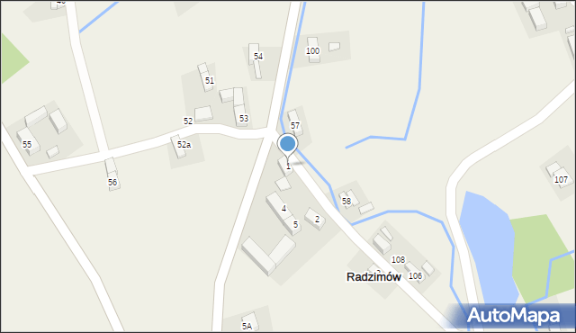 Radzimów Górny, Radzimów Górny, 1, mapa Radzimów Górny
