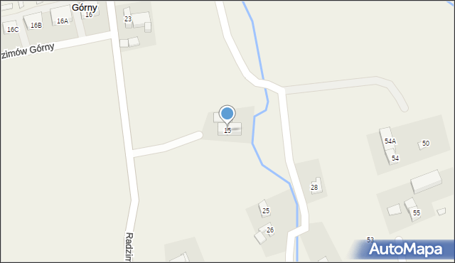 Radzimów Górny, Radzimów Górny, 15, mapa Radzimów Górny
