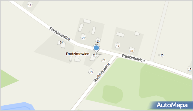 Radzimowice, Radzimowice, 22A, mapa Radzimowice