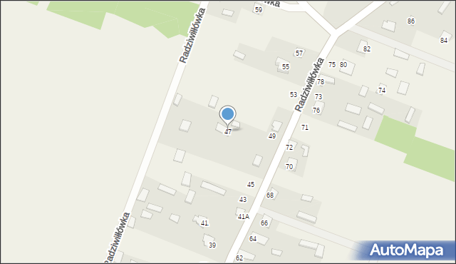 Radziwiłłówka, Radziwiłłówka, 47, mapa Radziwiłłówka