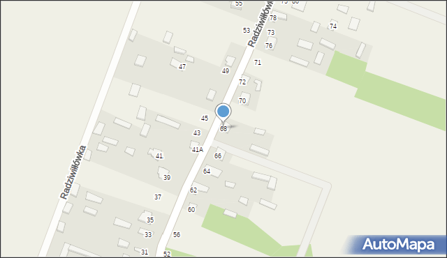 Radziwiłłówka, Radziwiłłówka, 68, mapa Radziwiłłówka