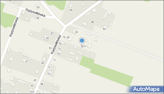 Radziwiłłówka, Radziwiłłówka, 74, mapa Radziwiłłówka