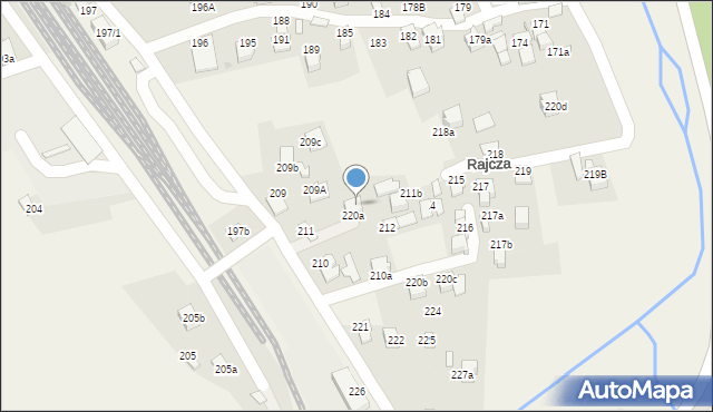 Rajcza, Rajcza, 220e, mapa Rajcza