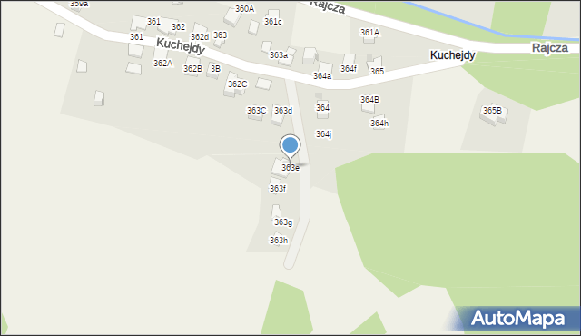 Rajcza, Rajcza, 363e, mapa Rajcza