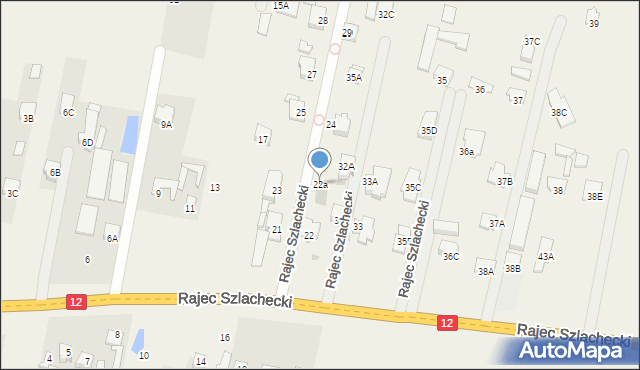 Rajec Szlachecki, Rajec Szlachecki, 22a, mapa Rajec Szlachecki