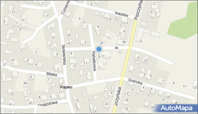 Rajsko, Rabatkowa, 4, mapa Rajsko