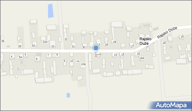 Rajsko Duże, Rajsko Duże, 12, mapa Rajsko Duże