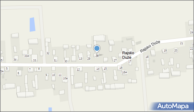 Rajsko Duże, Rajsko Duże, 28, mapa Rajsko Duże