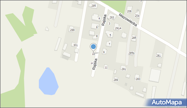 Rajszew, Rajska, 12, mapa Rajszew