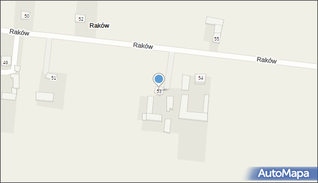 Raków, Raków, 53, mapa Raków