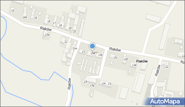Raków, Raków, 13a, mapa Raków