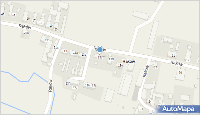 Raków, Raków, 13c, mapa Raków